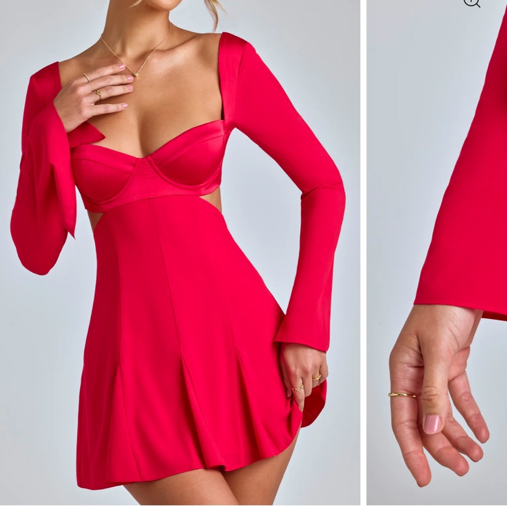 OH POLLY LONG SLEEVE MINI DRESS